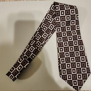 VTG Givenchy Monsieur Silk Tie Brown Squared Dress Neck Tie